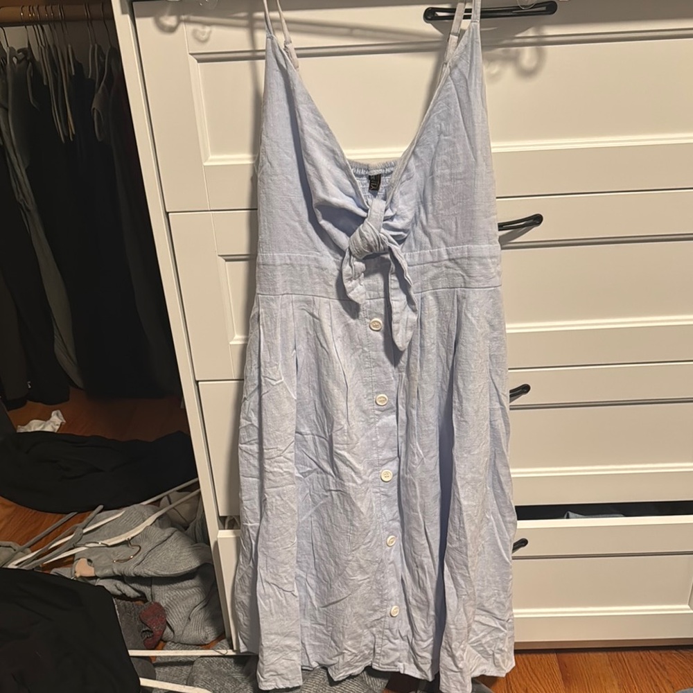 Light Blue Button-Down Dress